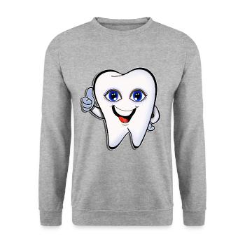 Dentist tooth - Unisex Sweatshirt - salt & pepper - Front - Alina (178cm) & Michal (187cm)