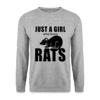 Just a girl who loves rats - rat rat lovers - Unisex Sweatshirt - salt & pepper - Front - Alina (178cm) & Michal (187cm)