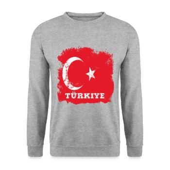 Turkey Türkiye - Unisex Sweatshirt - salt & pepper - Front - Alina (178cm) & Michal (187cm)