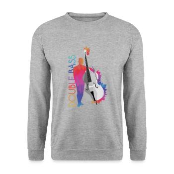 Kontrabass - Unisex Pullover - Weißgrau meliert - Vorne - Alina (178cm) & Michal (187cm)