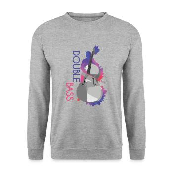Kontrabass - Unisex Pullover - Weißgrau meliert - Vorne - Alina (178cm) & Michal (187cm)