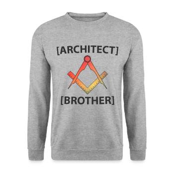 Architekt Bruder - Unisex Pullover - Weißgrau meliert - Vorne - Alina (178cm) & Michal (187cm)