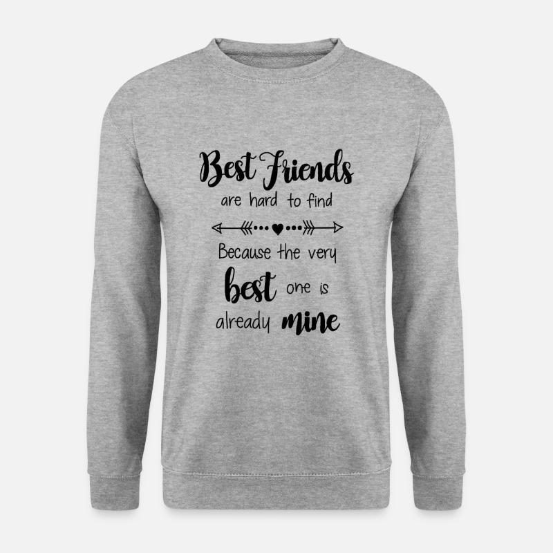 Best friend - bester Freund - Unisex Pullover - Weißgrau meliert