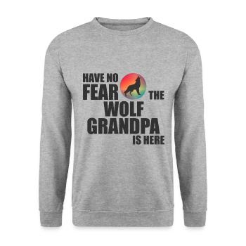 Le grand-père loup - Sweat-shirt Unisexe - gris chiné - Devant - Alina (178cm) & Michal (187cm)