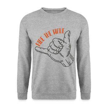 Été, Soleil, Surf - Sweat-shirt Unisexe - gris chiné - Devant - Alina (178cm) & Michal (187cm)