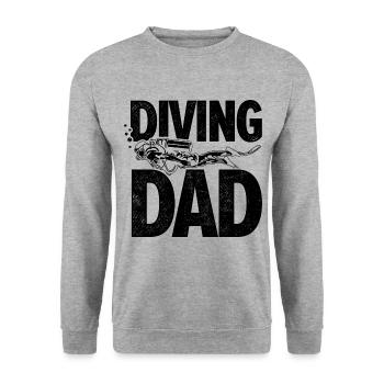 Diving Dad Scuba Diver Underwater Snorkeling Divin - Unisex Pullover - Weißgrau meliert - Vorne - Alina (178cm) & Michal (187cm)