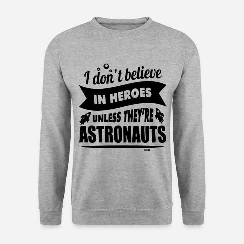 Astronauten sind Helden - Unisex Pullover - Weißgrau meliert