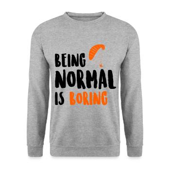 Being Normal Is Boring Parachute Paraglider Skydiv - Unisex Pullover - Weißgrau meliert - Vorne - Alina (178cm) & Michal (187cm)