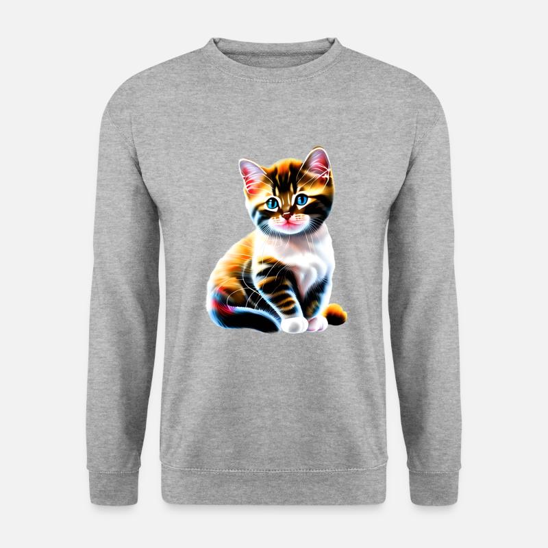 Baby-Weihnachtskatze - Unisex Pullover - Weißgrau meliert