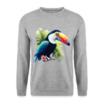 Tukan Naturliebhaber - Unisex Pullover - Weißgrau meliert - Vorne - Alina (178cm) & Michal (187cm)