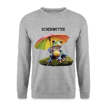 Scheißwetter - Unisex Pullover - Weißgrau meliert - Vorne - Alina (178cm) & Michal (187cm)
