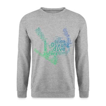 Tauchen Herren Scuba Taucher Scuba Tauchen - Unisex Pullover - Weißgrau meliert - Vorne - Alina (178cm) & Michal (187cm)
