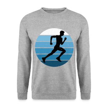 Jogging Women's Running Running Cross Country Running - Unisex Sweatshirt - salt & pepper - Front - Alina (178cm) & Michal (187cm)