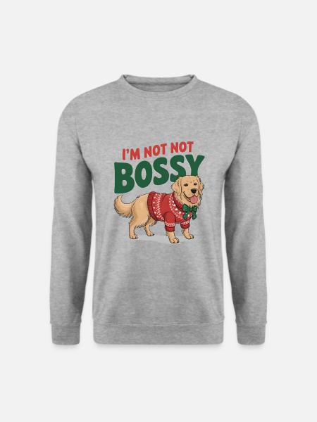 Golden Retriever Weihnachten Hundebesitzer süß - Unisex Pullover - Weißgrau meliert