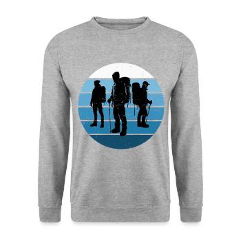 Kletterer Climber Bouldering Herren Klettern - Unisex Pullover - Weißgrau meliert - Vorne - Alina (178cm) & Michal (187cm)