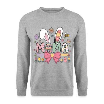 Jour de Pâques Femmes Léopard Mama Lapin Lapin - Sweat-shirt Unisexe - gris chiné - Devant - Alina (178cm) & Michal (187cm)