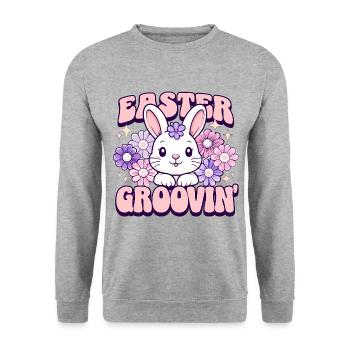 Easter Groovin - Unisex Pullover - Weißgrau meliert - Vorne - Alina (178cm) & Michal (187cm)