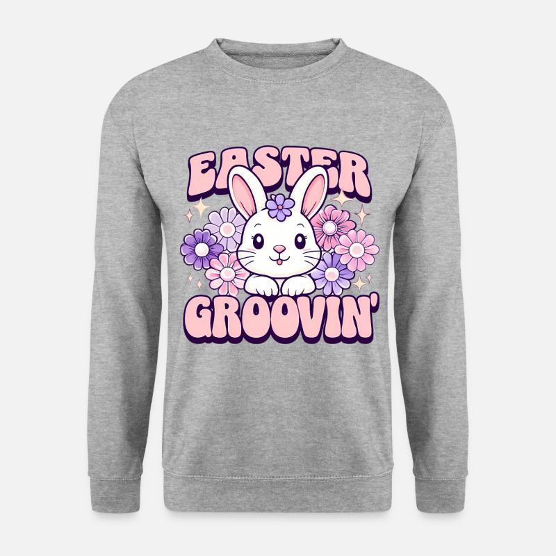 Easter Groovin - Unisex Pullover - Weißgrau meliert