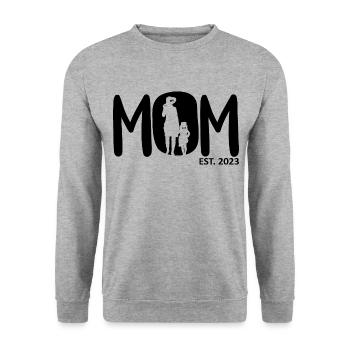 2023, Maman en devenir, annonce de grossesse - Sweat-shirt Unisexe - gris chiné - Devant - Alina (178cm) & Michal (187cm)