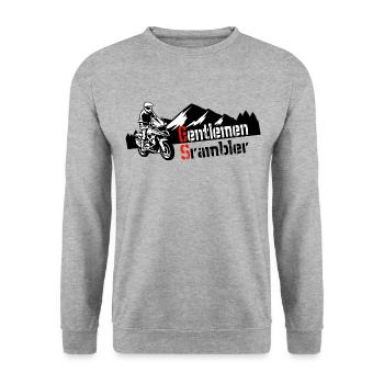 Biker Motorcycle Boxer Adventure Gentlemen Scrambler - Unisex Sweatshirt - salt & pepper - Front - Alina (178cm) & Michal (187cm)