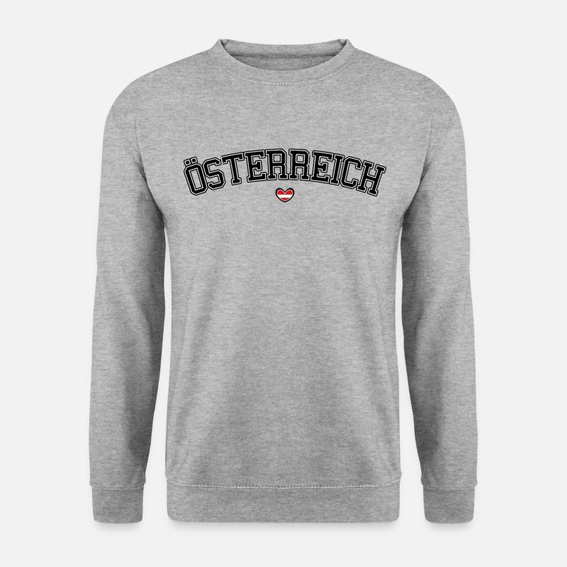 Österreich Herz Schrift - Unisex Pullover - Weißgrau meliert