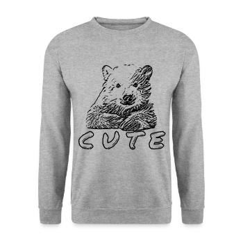 bjørn - Unisex sweater - hvidgrå meleret - Foran - Alina (178cm) & Michal (187cm)