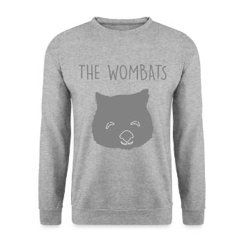 Der Wombat - Unisex Pullover - Weißgrau meliert - Vorne - Alina (178cm) & Michal (187cm)