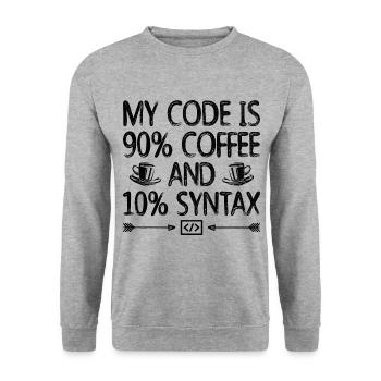 Coffee Coding Programmer Coder Developer Nerd Coff - Unisex Sweatshirt - salt & pepper - Front - Alina (178cm) & Michal (187cm)