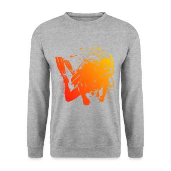 Plongeur Plongée sous-marine Plongée sous-marine Plongée sous-marine - Sweat-shirt Unisexe - gris chiné - Devant - Alina (178cm) & Michal (187cm)