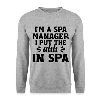 SPA Manager Job Wellness Funny SPA Management Sayi - Unisex Sweatshirt - salt & pepper - Front - Alina (178cm) & Michal (187cm)