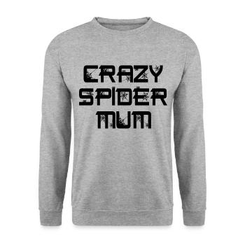 Lustige verrückte Spinne Mama Haustier Spinne Besitzer - Unisex Pullover - Weißgrau meliert - Vorne - Alina (178cm) & Michal (187cm)