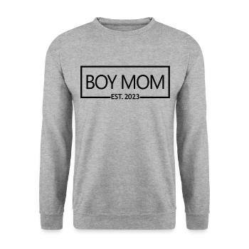 2023 Baby Shower Grossesse Révéler - Sweat-shirt Unisexe - gris chiné - Devant - Alina (178cm) & Michal (187cm)