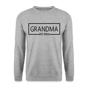 Grandma Est. 2023, Grandma To Be, Pregnancy Reveal - Unisex Sweatshirt - salt & pepper - Front - Alina (178cm) & Michal (187cm)