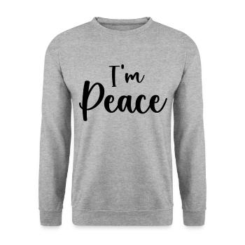 I Come In Peace I'm Peace Funny Matching Couple - Sweat-shirt Unisexe - gris chiné - Devant - Alina (178cm) & Michal (187cm)