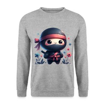 Ninja - Unisex Sweatshirt - salt & pepper - Front - Alina (178cm) & Michal (187cm)