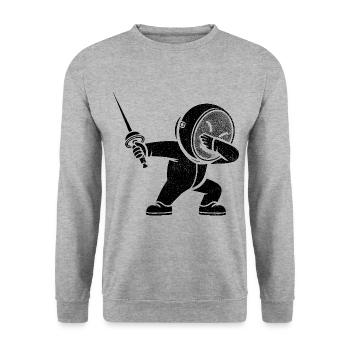 Dubbing Fencer Fence Sword Epee Fencing Athlete - Unisex Sweatshirt - salt & pepper - Front - Alina (178cm) & Michal (187cm)