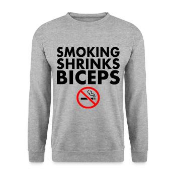 Smoking shrinks the biceps - Unisex Sweatshirt - salt & pepper - Front - Alina (178cm) & Michal (187cm)