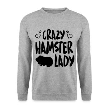 Crazy Hamster Lady Hamster Pet Animal Lover Hamste - Unisex Pullover - Weißgrau meliert - Vorne - Alina (178cm) & Michal (187cm)