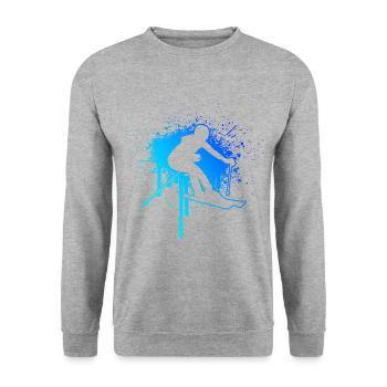 Ski Women Men Skiing Stunt Ski Winter Sports - Unisex Sweatshirt - salt & pepper - Front - Alina (178cm) & Michal (187cm)
