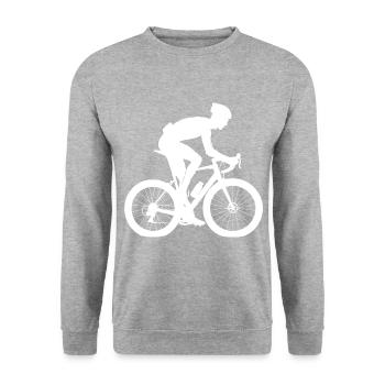 Rennradfahren Rennradfahrer Herren Rennrad - Unisex Pullover - Weißgrau meliert - Vorne - Alina (178cm) & Michal (187cm)