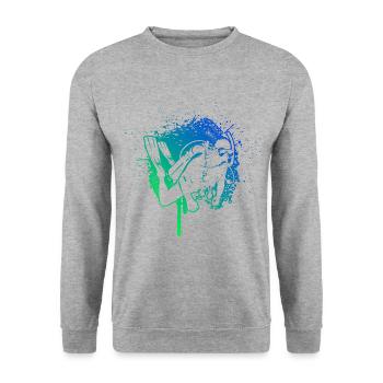 Plongeur Plongée Libre Femme Homme - Sweat-shirt Unisexe - gris chiné - Devant - Alina (178cm) & Michal (187cm)