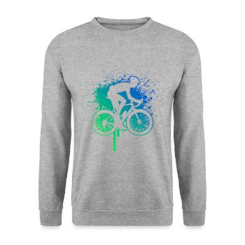 Men's Road Cycling Road Cycling Road Cyclists - Unisex Sweatshirt - salt & pepper - Front - Alina (178cm) & Michal (187cm)