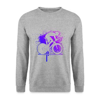 Vélo de route Vélo de route Vélo de route Vélo de route pour hommes - Sweat-shirt Unisexe - gris chiné - Devant - Alina (178cm) & Michal (187cm)