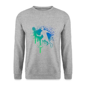 Squash Men's Women's Badminton Players Badminton - Unisex Sweatshirt - salt & pepper - Front - Alina (178cm) & Michal (187cm)
