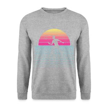 Badminton badminton joueuse de badminton féminine - Sweat-shirt Unisexe - gris chiné - Devant - Alina (178cm) & Michal (187cm)