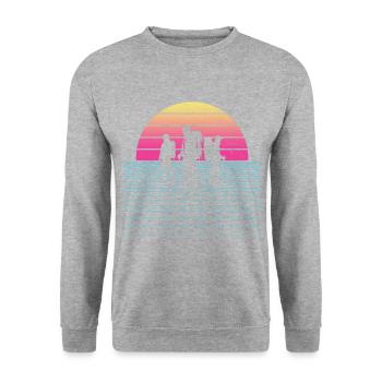 Climbing Bouldering Boulder Climber Men - Unisex Sweatshirt - salt & pepper - Front - Alina (178cm) & Michal (187cm)