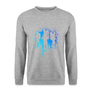 Bloc Grimpeur Escalade Escalade Bloc - Sweat-shirt Unisexe - gris chiné - Devant - Alina (178cm) & Michal (187cm)