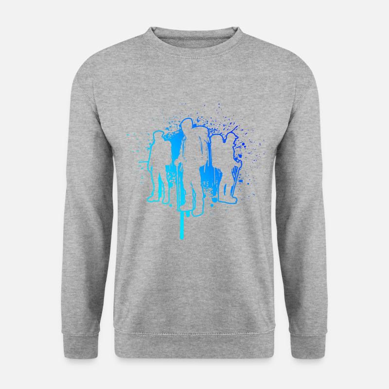 Boulder Kletterer Klettern Climbing Bouldering - Unisex Pullover - Weißgrau meliert