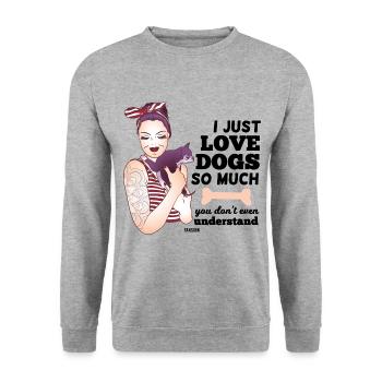 Tatouages de maman chien os de chiot - Sweat-shirt Unisexe - gris chiné - Devant - Alina (178cm) & Michal (187cm)