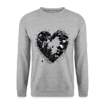 Valentinstag Herz Liebe Liebesbeweis Gefühle - Unisex Pullover - Weißgrau meliert - Vorne - Alina (178cm) & Michal (187cm)